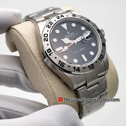 Rolex Explorer II Oystersteel Bracelet Black Dial Exact 1:1 Super Clone 3285 Swiss Movement Replica Watch Ref-226570