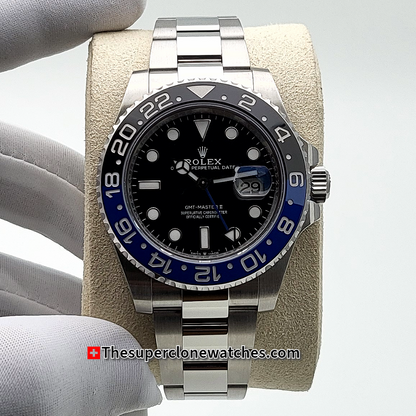 Rolex GMT Master II BATMAN Exact 1:1 Super Clone 3285 Swiss Movement Replica Watch Ref-126710BLNR