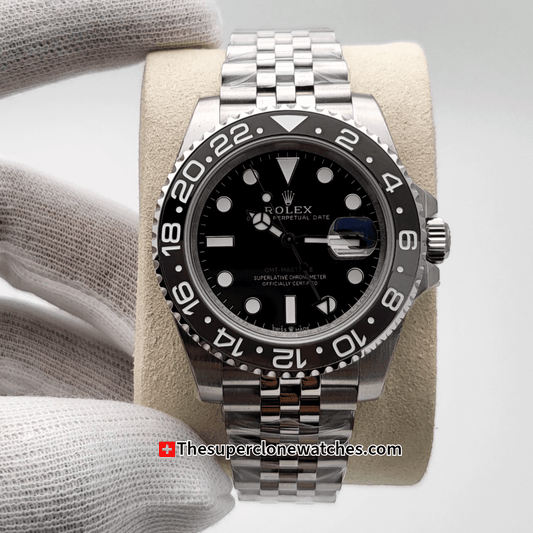 Rolex GMT Master II Bruce Wayne Jubilee Bracelet Exact 1:1 Super Clone 3285 Swiss Movement Replica Watch Ref-126710GRNR