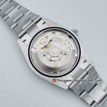 Rolex Oyster Perpetual Silver Dial Exact 1:1 Super Clone 3230 Swiss Movement Replica Watch