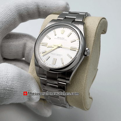 Rolex Oyster Perpetual Silver Dial Exact 1:1 Super Clone 3230 Swiss Movement Replica Watch Ref-134300