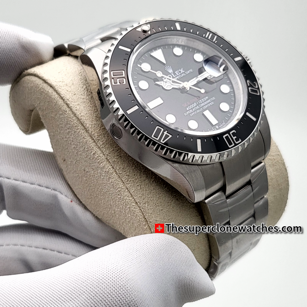 Rolex Sea-Dweller Intense Black Dial Oystersteel Bracelet Exact 1:1 Super Clone 3235 Swiss Movement Replica Watch Ref-126600