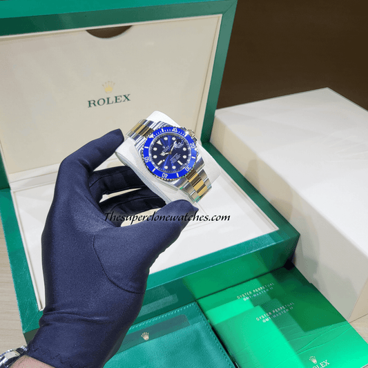 Rolex Submariner Date 2-Tone Royal Blue Dial Exact 1:1 Super Clone 3235 Swiss Movement Replica Watch Ref-126613LB