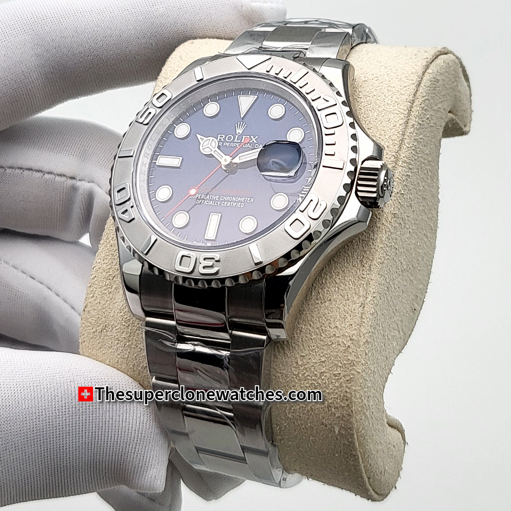 Rolex Yacht-Master Oystersteel and Platinum Bright Blue Dial Exact 1:1 Super Clone 3235 Swiss Movement Replica Watch Ref-126622