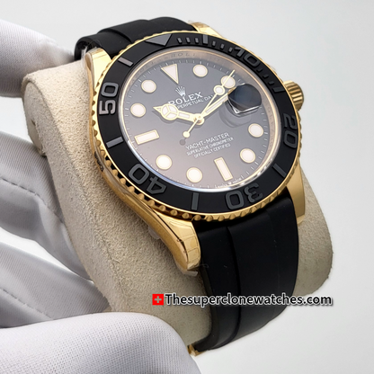 Rolex Yacht-Master Yellow Gold Oysterflex Exact 1:1 Super Clone 3235 Swiss Movement Replica Watch Ref-226658