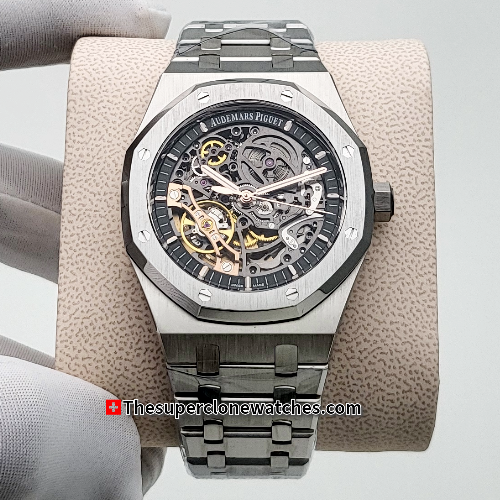 Audemars Piguet Royal Oak Double Balance Wheel Openworked Stainless Steel Exact 1:1 Super Clone 3132 Swiss Movement Replica Watch
