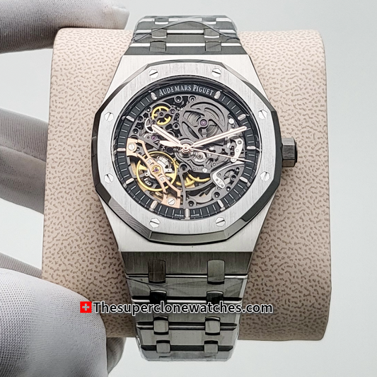 Audemars Piguet Royal Oak Double Balance Wheel Openworked Stainless Steel Exact 1:1 Super Clone 3132 Swiss Movement Replica Watch