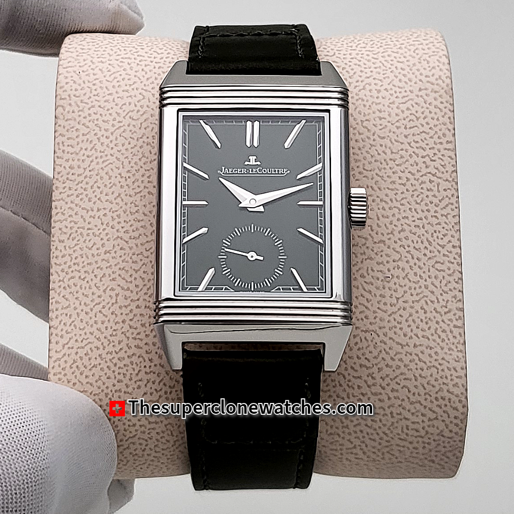 Jaeger-LeCoultre Reverso Tribute Monogace Small Seconds Green leather Strap Exact 1:1 Super Clone 822 Swiss Movement Replica Watch