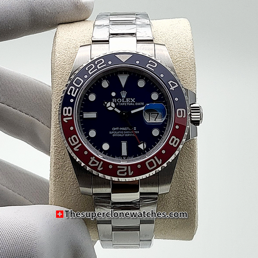 Rolex GMT Master II White Gold Midnight Blue Dial Exact 1:1 Super Clone 3285 Swiss Movement Replica Watch Ref-126719BLRO