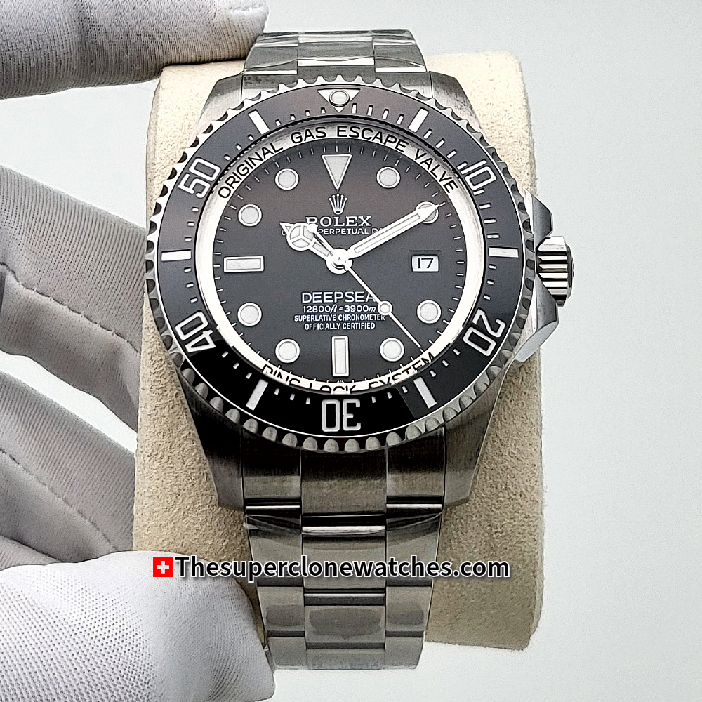 Rolex Deepsea Oystersteel Intense Black Dial Exact 1:1 Super Clone 3235 Swiss Movement Replica Watch Ref-136660