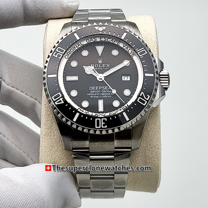 Rolex Deepsea Oystersteel Intense Black Dial Exact 1:1 Super Clone 3235 Swiss Movement Replica Watch Ref-136660