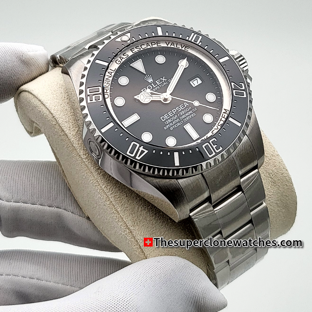 Rolex Deepsea Oystersteel Intense Black Dial Exact 1:1 Super Clone 3235 Swiss Movement Replica Watch Ref-136660