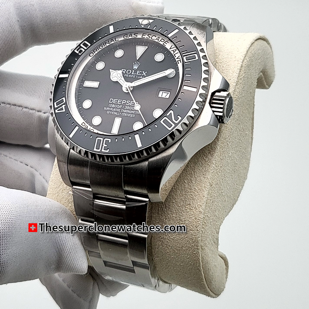 Rolex Deepsea Oystersteel Intense Black Dial Exact 1:1 Super Clone 3235 Swiss Movement Replica Watch Ref-136660