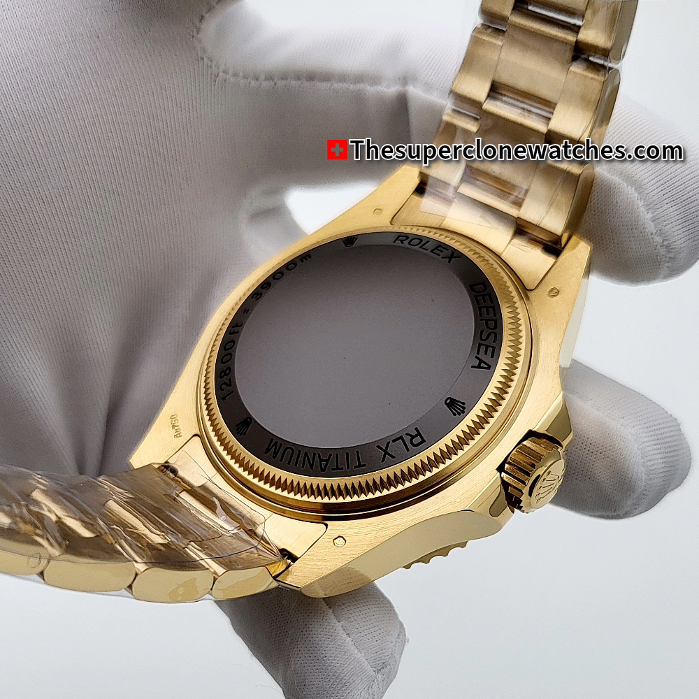 Rolex Deepsea Oyster Yellow Gold Blue Dial Exact 1:1 Super Clone 3235 Swiss Movement Replica Watch Ref-136668LB