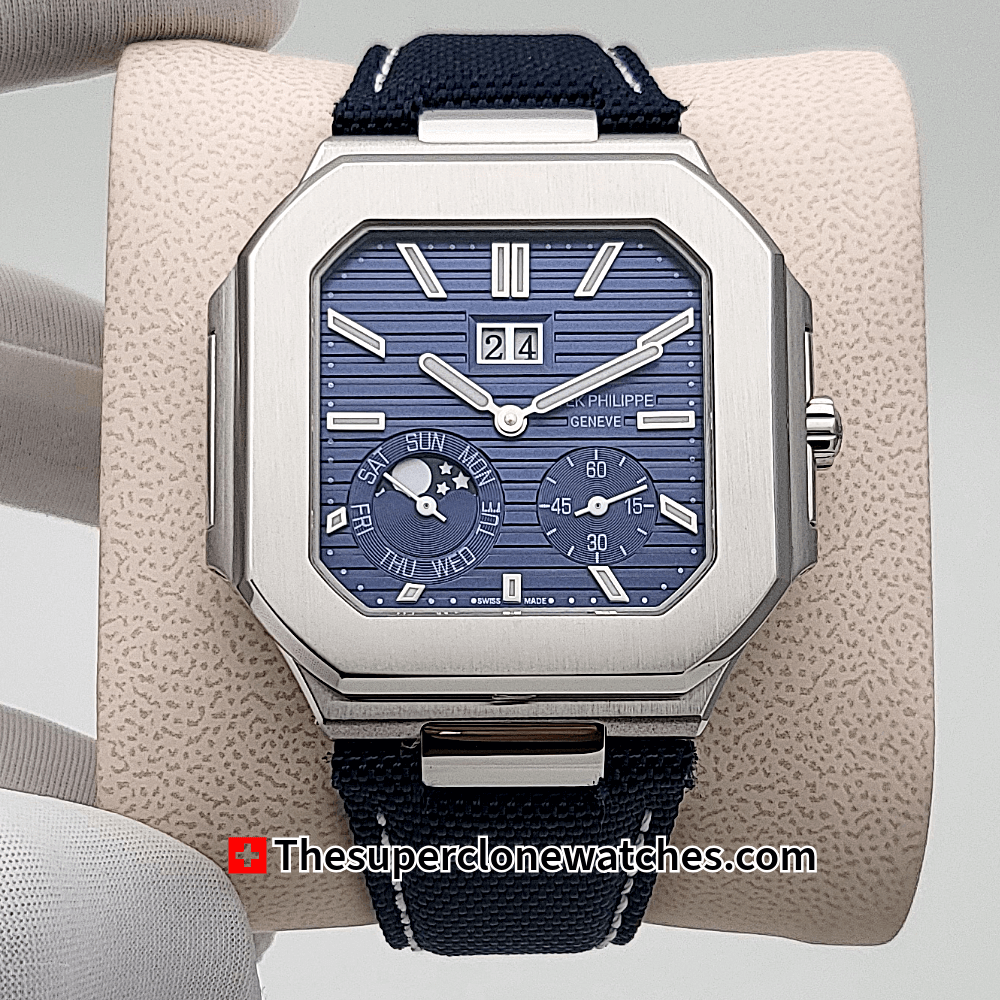 Patek Philippe Cubitus Platinum 5822P-001 Sunburst Blue Dial 45mm Exact 1:1 Super Clone 240 PS CI J LUSwiss Movement Replica Watch