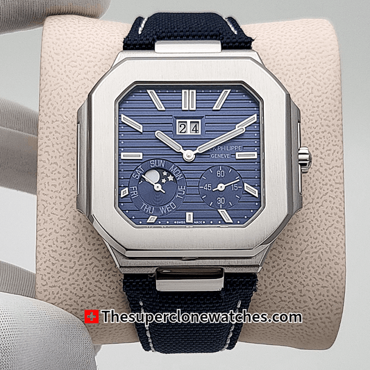 Patek Philippe Cubitus Platinum 5822P-001 Sunburst Blue Dial 45mm Exact 1:1 Super Clone 240 PS CI J LUSwiss Movement Replica Watch