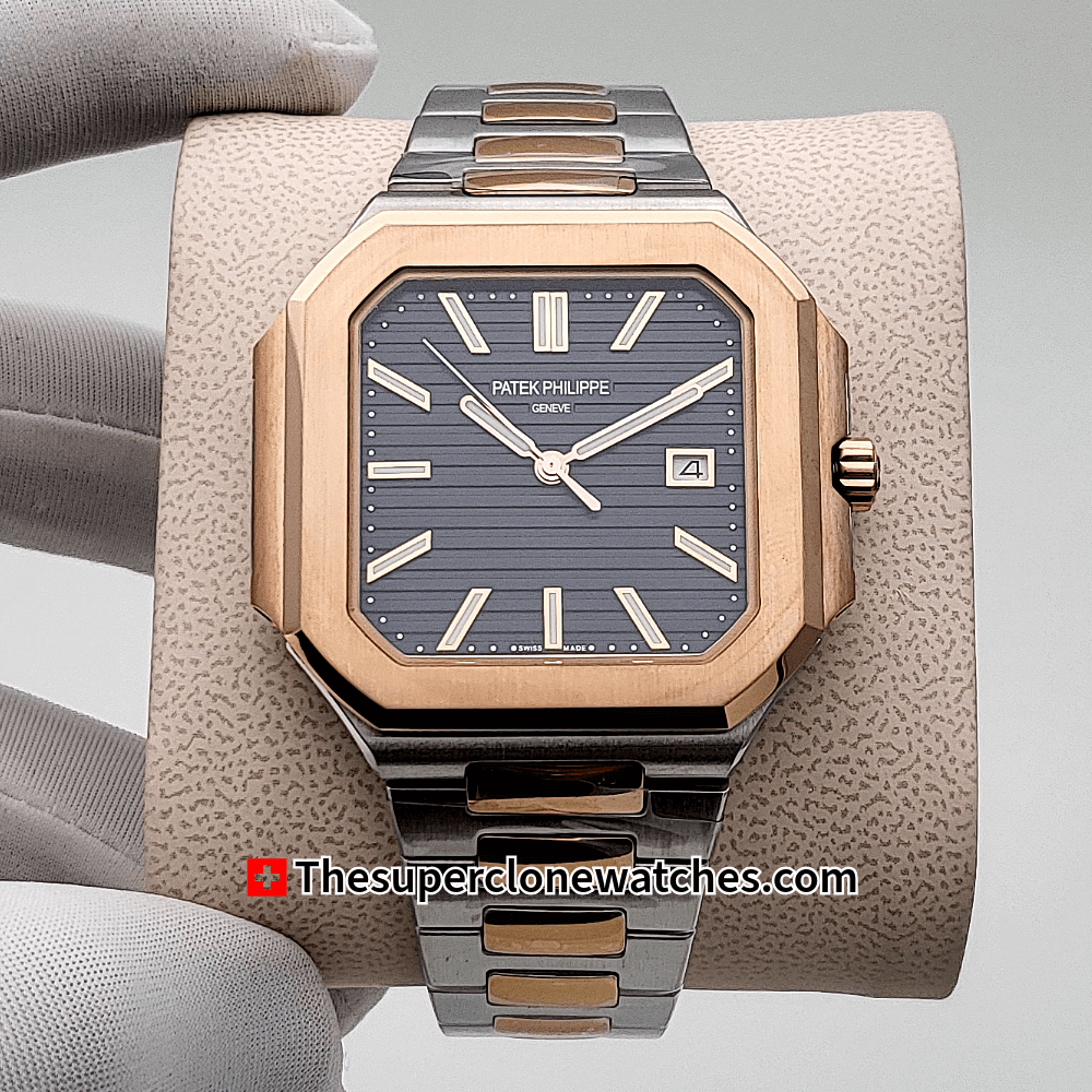 Patek Philippe Cubitus Dual Tone 5821/1AR-001 Sunburst Blue Dial  Exact 1:1 Super Clone 26-330 S C/430 Swiss Movement Replica Watch