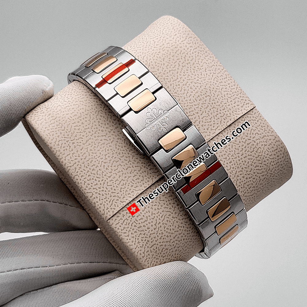 Patek Philippe Cubitus Dual Tone 5821/1AR-001 Sunburst Blue Dial  Exact 1:1 Super Clone 26-330 S C/430 Swiss Movement Replica Watch