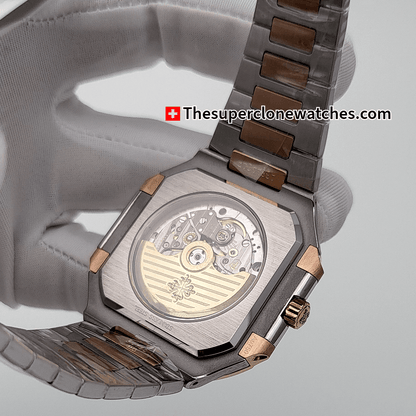 Patek Philippe Cubitus Dual Tone 5821/1AR-001 Sunburst Blue Dial  Exact 1:1 Super Clone 26-330 S C/430 Swiss Movement Replica Watch