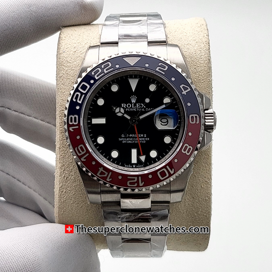 Rolex GMT Master II Pepsi Exact 1:1 Super Clone 3285 Swiss Movement Replica Watch Ref-126710BLRO