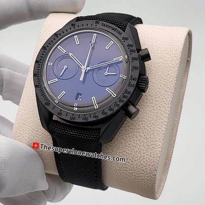 Omega Speedmaster Dark Side Of the Moon 44.25mm Black Ceramic On Coated Nylon Fabric Strap Exact 1:1 Top Quality Super Clone 9300 Swiss Movement Replica Watch