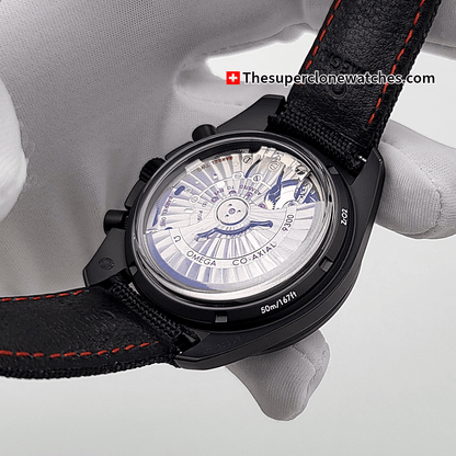 Omega Speedmaster Dark Side Of the Moon 44.25mm Black Ceramic On Coated Nylon Fabric Strap Exact 1:1 Top Quality Super Clone 9300 Swiss Movement Replica Watch