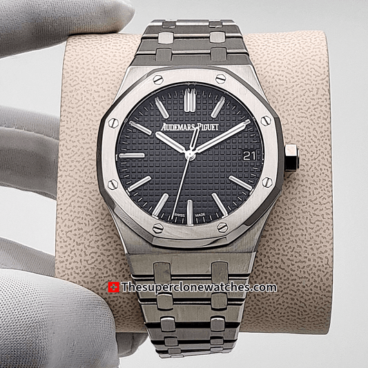 Audemars Piguet Royal Oak Stainless Steel Black Dial Exact 1:1 Super Clone 3120 Swiss Movement Replica Watch