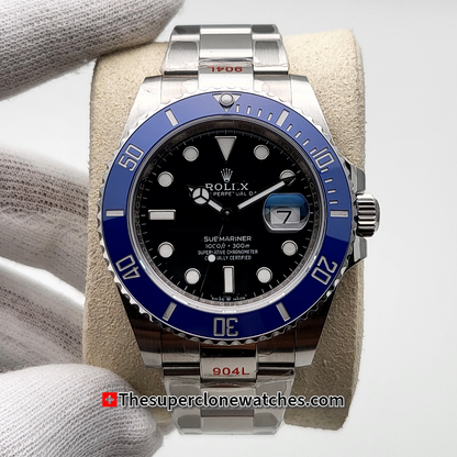 Rolex Submariner Date 18ct White Gold Blue Ceramic Bezel Exact 1:1 Super Clone 3235 Swiss Movement Replica Watch Ref-126619LB