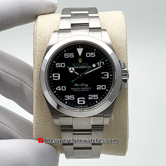 Rolex Air-King 40mm Black Dial Oystersteel Bracelet Exact 1:1 Super Clone 3230 Swiss Movement Replica Watch Ref-126900