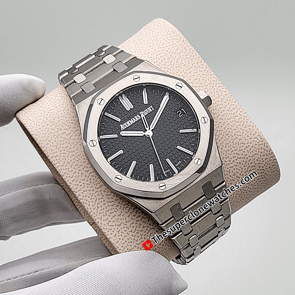 Audemars Piguet Royal Oak Stainless Steel Black Dial Exact 1:1 Super Clone 3120 Swiss Movement Replica Watch