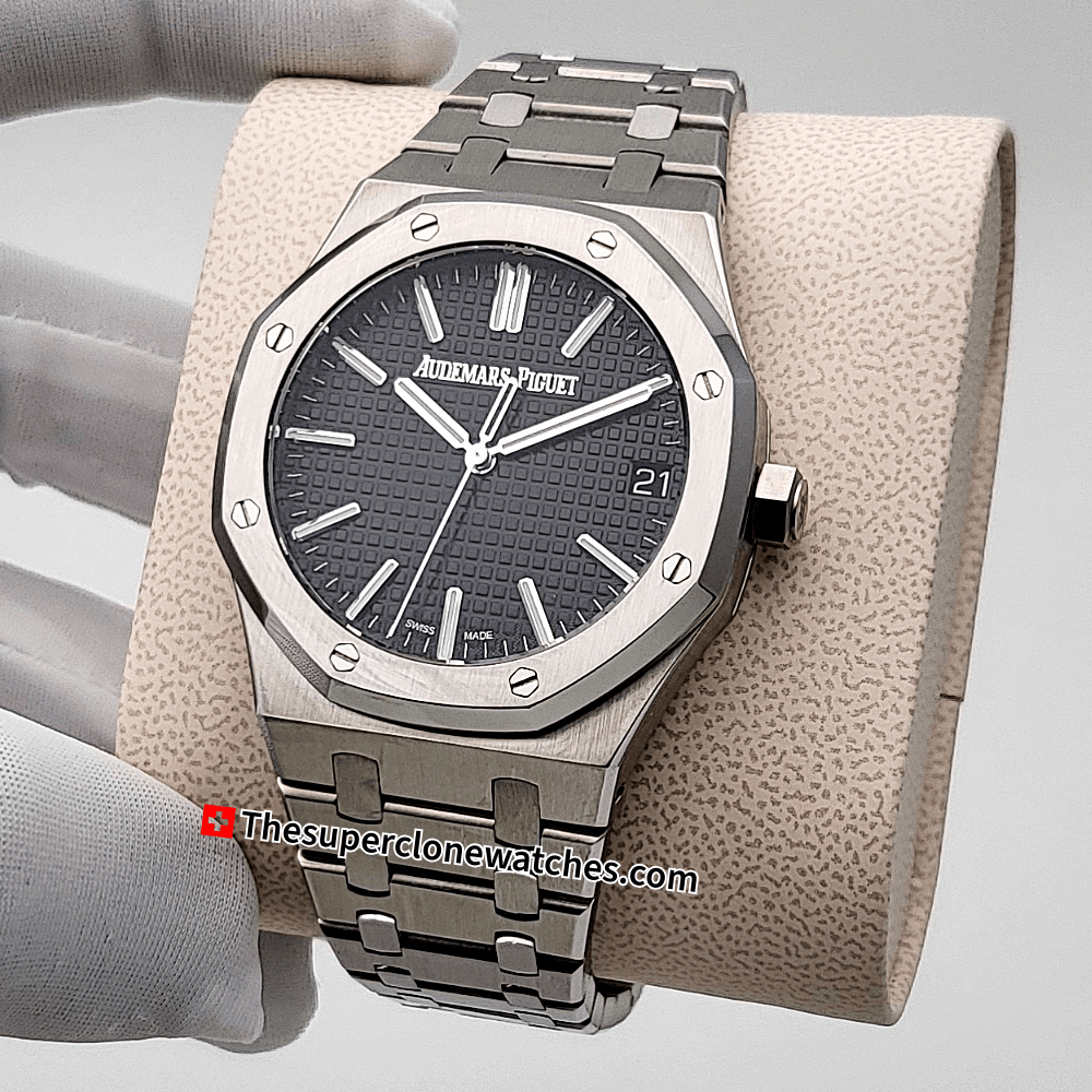 Audemars Piguet Royal Oak Stainless Steel Black Dial Exact 1:1 Super Clone 3120 Swiss Movement Replica Watch