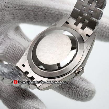 Rolex Datejust Oystersteel and White Gold Bright Blue with Diamonds Set Dial Exact 1:1 Super Clone 3235 Swiss Movement Replica Watch Ref-126334