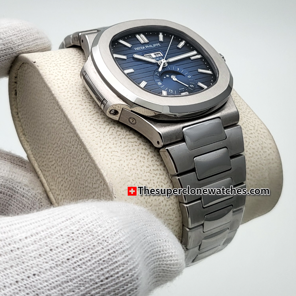 Patek Philippe Nautilus Annual Calendar Moon Phases 5726/1A-014 Blue Dial Exact 1:1 Super Clone 324 S QA LU 24H/303 Swiss Movement Replica Watch