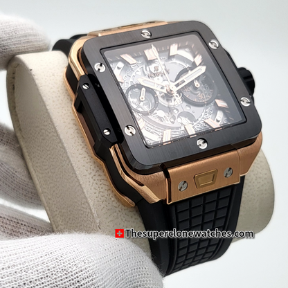 Hublot Square Bang Unico King Gold Ceramic Exact 1:1 Super Clone HUB1280 Swiss Movement Replica Watch