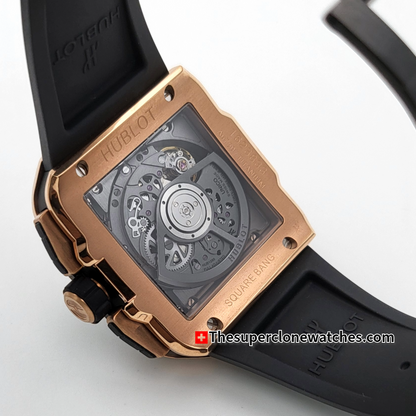Hublot Square Bang Unico King Gold Ceramic Exact 1:1 Super Clone HUB1280 Swiss Movement Replica Watch