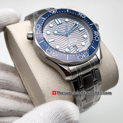 Omega Seamaster Diver 300M Steel On Steel Grey Dial Exact 1:1 Super Clone 8800 Swiss Movement Replica Watch