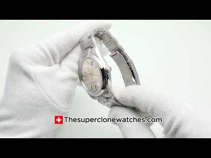 Rolex Oyster Perpetual Silver Dial Exact 1:1 Super Clone 3230 Swiss Movement Replica Watch