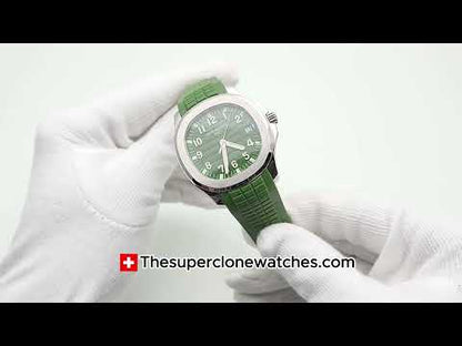 Patek Philippe Aquanaut White Gold 5168G-010 Khaki Green Dial Exact 1:1 Super Clone 26-330 S C Swiss Movement Replica Watch