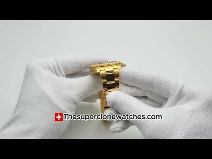 Rolex Submariner Date 18ct Yellow Gold Black Dial Exact 1:1 Super Clone 3235 Swiss Movement Replica Watch