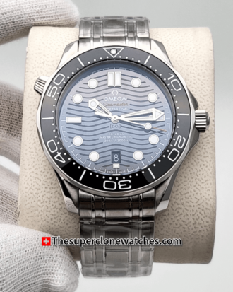 Omega Seamaster Diver 300M Steel On Steel Black Dial Exact 11 Super Clone 8800 Swiss Movement Replica Watch