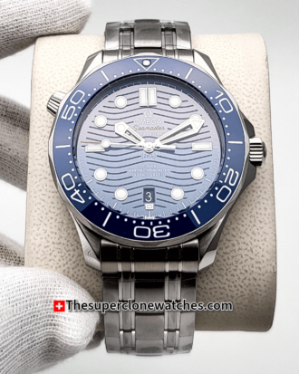 Omega Seamaster Diver 300M Steel On Steel Blue Dial Exact 1:1 Super Clone 8800 Swiss Movement Replica Watch