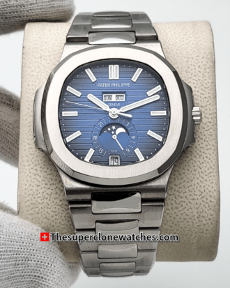 Patek Philippe Nautilus Annual Calendar Moon Phases 5726/1A-014 Blue Dial Exact 1:1 Super Clone 324 S QA LU 24H/303 Swiss Movement Replica Watch