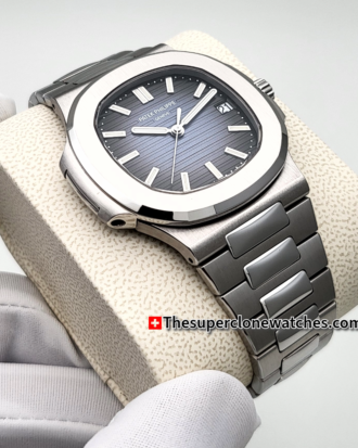 Patek Philippe Nautilus White Gold 5811/1G-001 Sunburst Blue Dial Exact 1:1 Super Clone 26-330 S C Swiss Movement Replica Watch