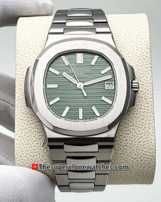 Patek Philippe Nautilus Stainless Steel 5711/1A-014 Olive Green Dial Exact 1:1 Super Clone 26-330 S C Swiss Movement Replica Watch