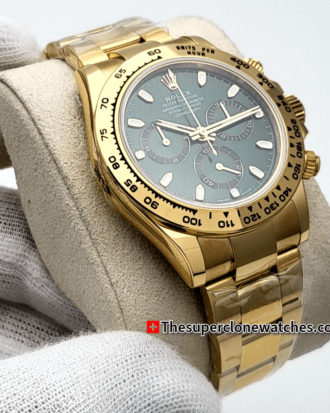 Rolex Cosmograph Daytona Yellow Gold Green Dial Exact 1:1 Super Clone 4130 Swiss Movement Replica Watch Ref-116508