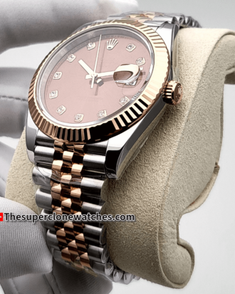 Rolex Datejust Oystersteel and Everose Gold Chocolate with Diamonds Set Dial (4)