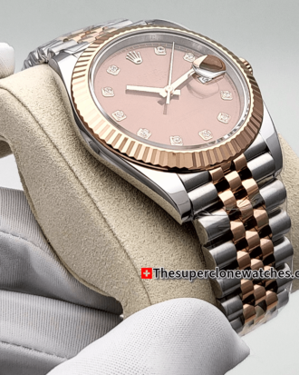 Rolex Datejust Oystersteel and Everose Gold Chocolate with Diamonds Set Dial (4)