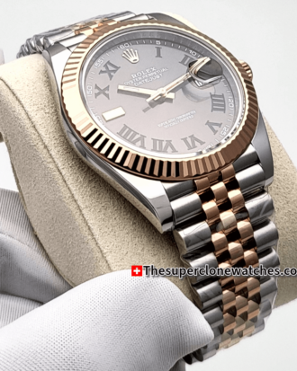 Rolex Datejust Oystersteel and Everose Gold Slate Dial 41mm Exact (4)