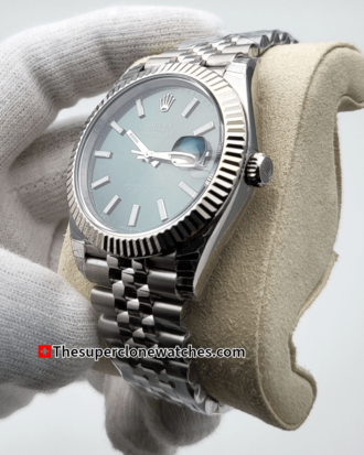 Rolex Datejust Oystersteel and White Gold Mint Green Dial Exact 1:1 Super Clone 3235 Swiss Movement Replica Watch