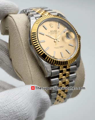 Rolex Datejust Oystersteel and Yellow Gold Champagne-Colour Dial Exact (1)